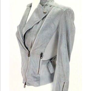 AX Armani Exchange Moto Biker Jacket Gray S